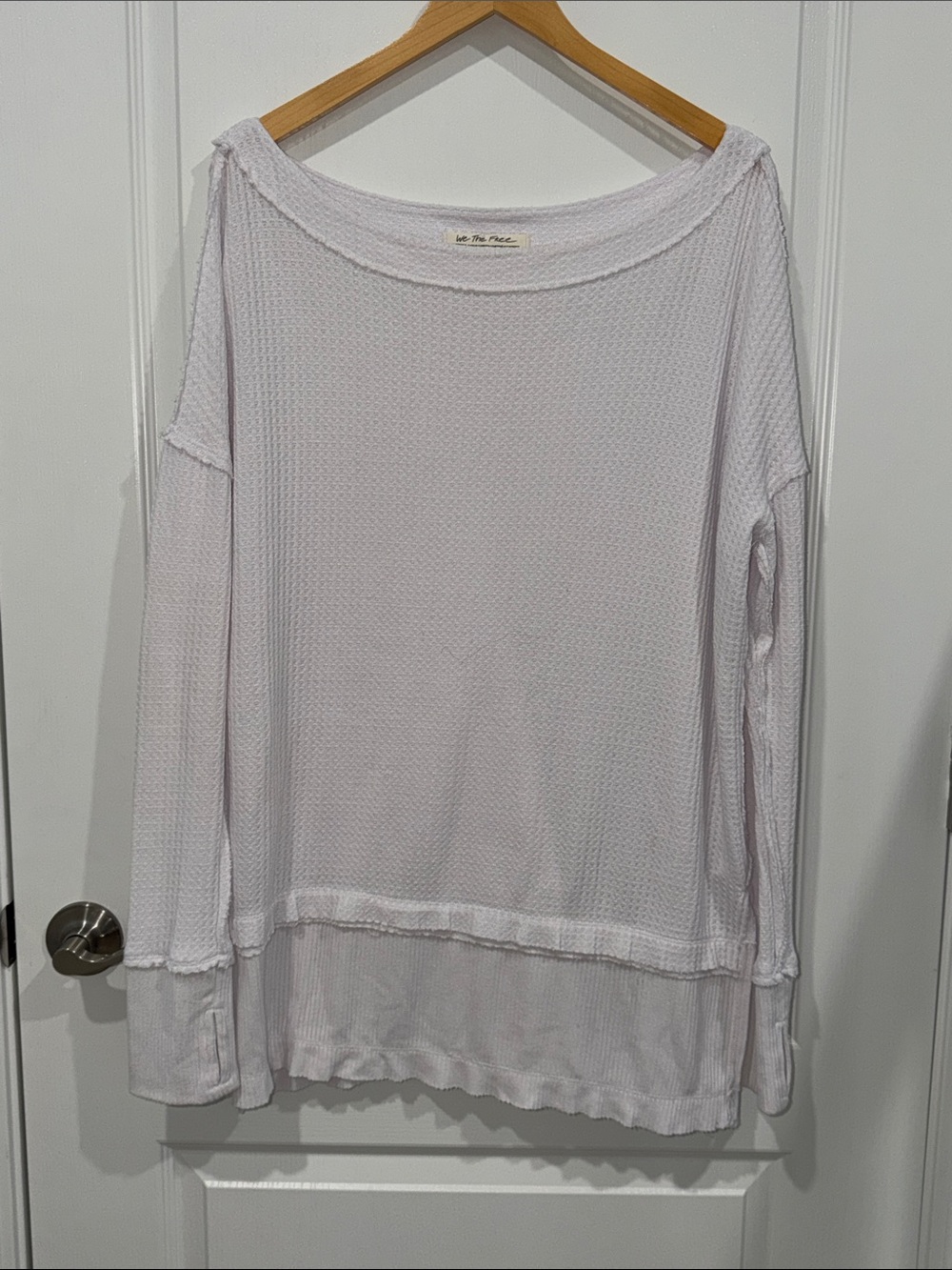 WE THE FREE White Waffle North Shore Thermal Tunic Long Sleeve Top Medium Casual - Picture 2 of 6